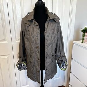 MAINE New England Utility Jacket Size 14 Taupe Anorak Coat